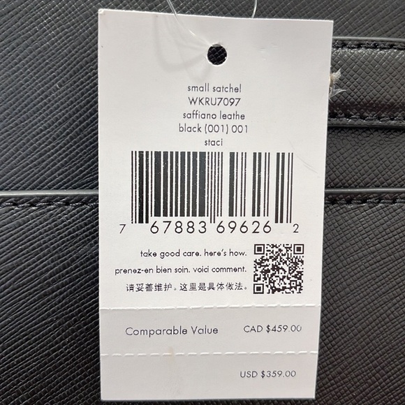 Kate Spade staci small satchel black NWT - Picture 12 of 16